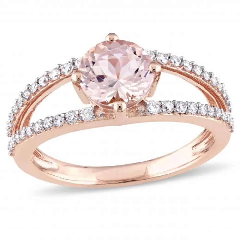 Julianna B 14K Rose Gold Morganite & Diamond Ring