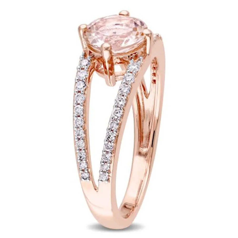 Julianna B 14K Rose Gold Morganite & 0.28CTW Diamond Ring