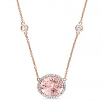 Julianna B 14K Rose Gold Morganite, White Sapphire & Diamond Necklace