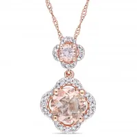 Julianna B 14K Rose Gold Morganite & Diamond Necklace