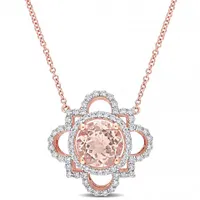 Julianna B 14K Rose Gold Morganite & Diamond Necklace