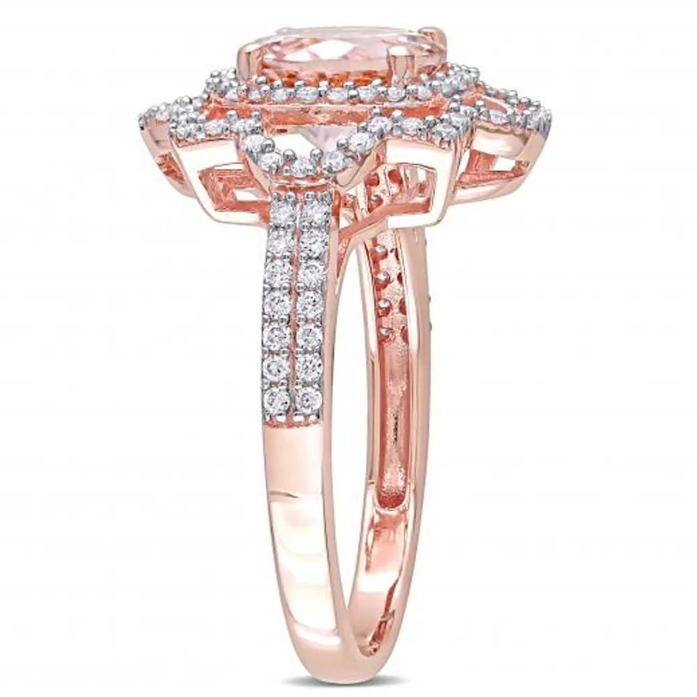 Julianna B 14K Rose Gold Morganite & Diamond Ring