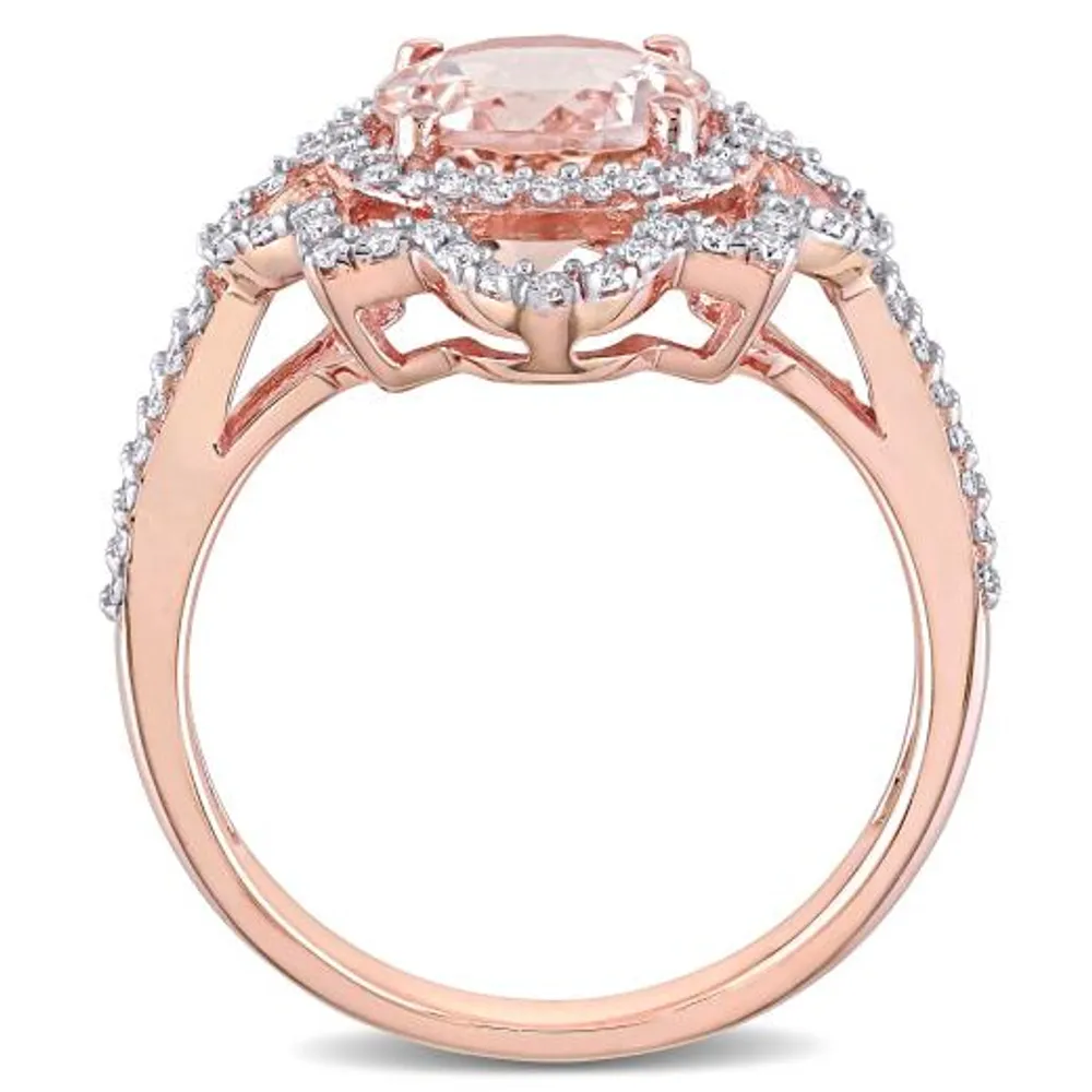 Julianna B 14K Rose Gold Morganite & Diamond Ring