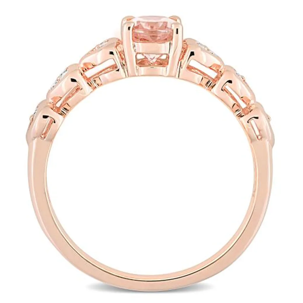 Julianna B Sterling Silver Morganite & White Topaz Ring