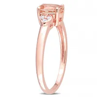 Julianna B Sterling Silver Morganite & Diamond Ring