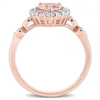 Julianna B 10K Rose Gold Morganite, White Topaz & Diamond Ring