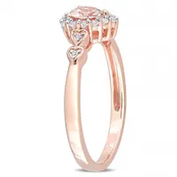 Julianna B Sterling Silver Morganite, White Topaz & Diamond Ring