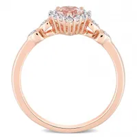 Julianna B Sterling Silver Morganite, White Topaz & Diamond Ring