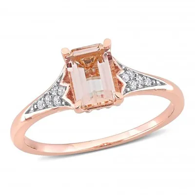 Julianna B 10K Rose Gold Morganite & Diamond Ring