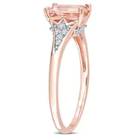 Julianna B 10K Rose Gold Morganite & Diamond Ring