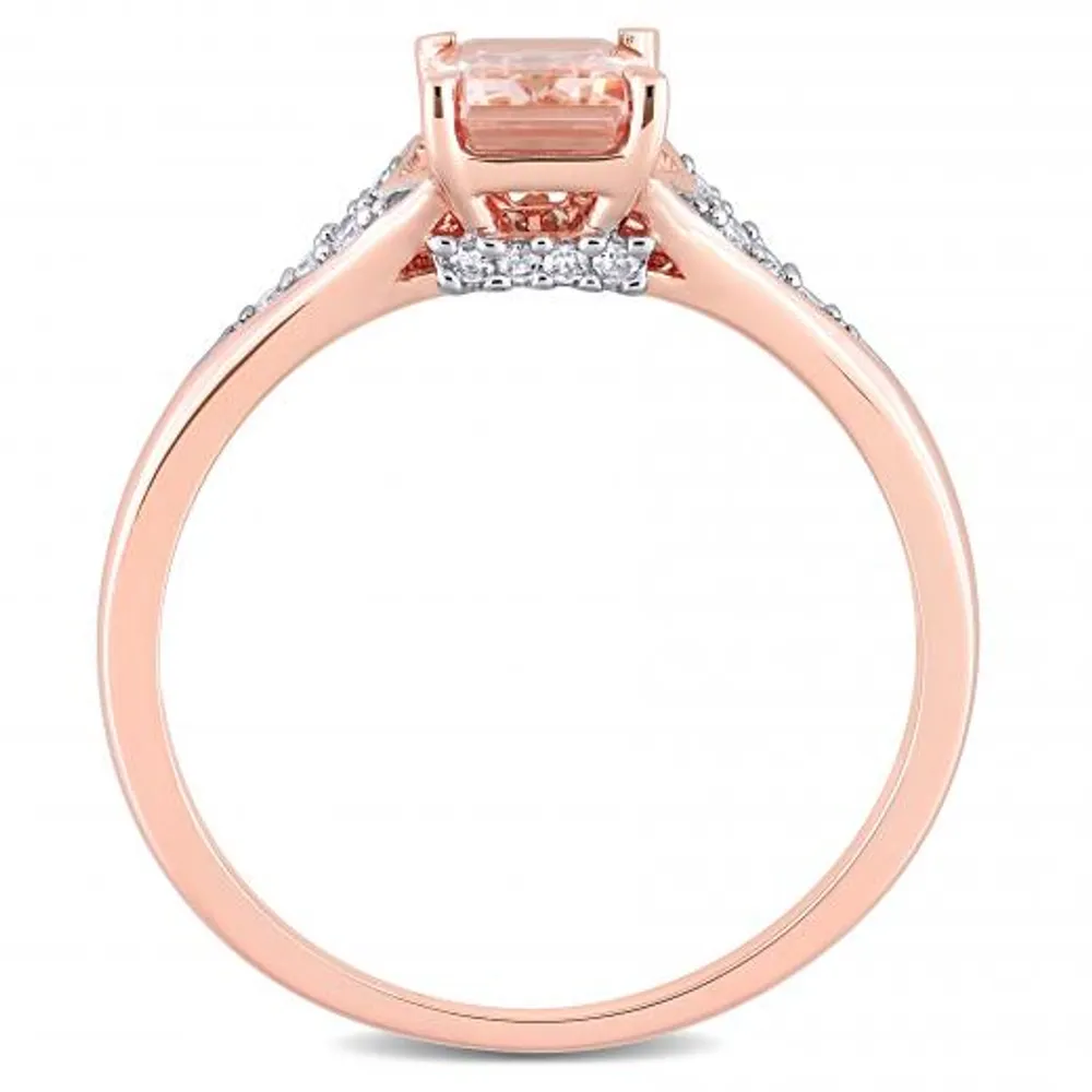 Julianna B 10K Rose Gold Morganite & Diamond Ring