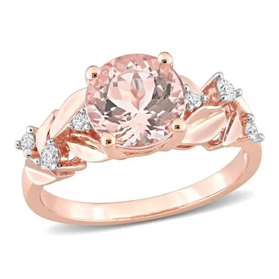 Julianna B 10K Rose Gold Morganite & Diamond Ring