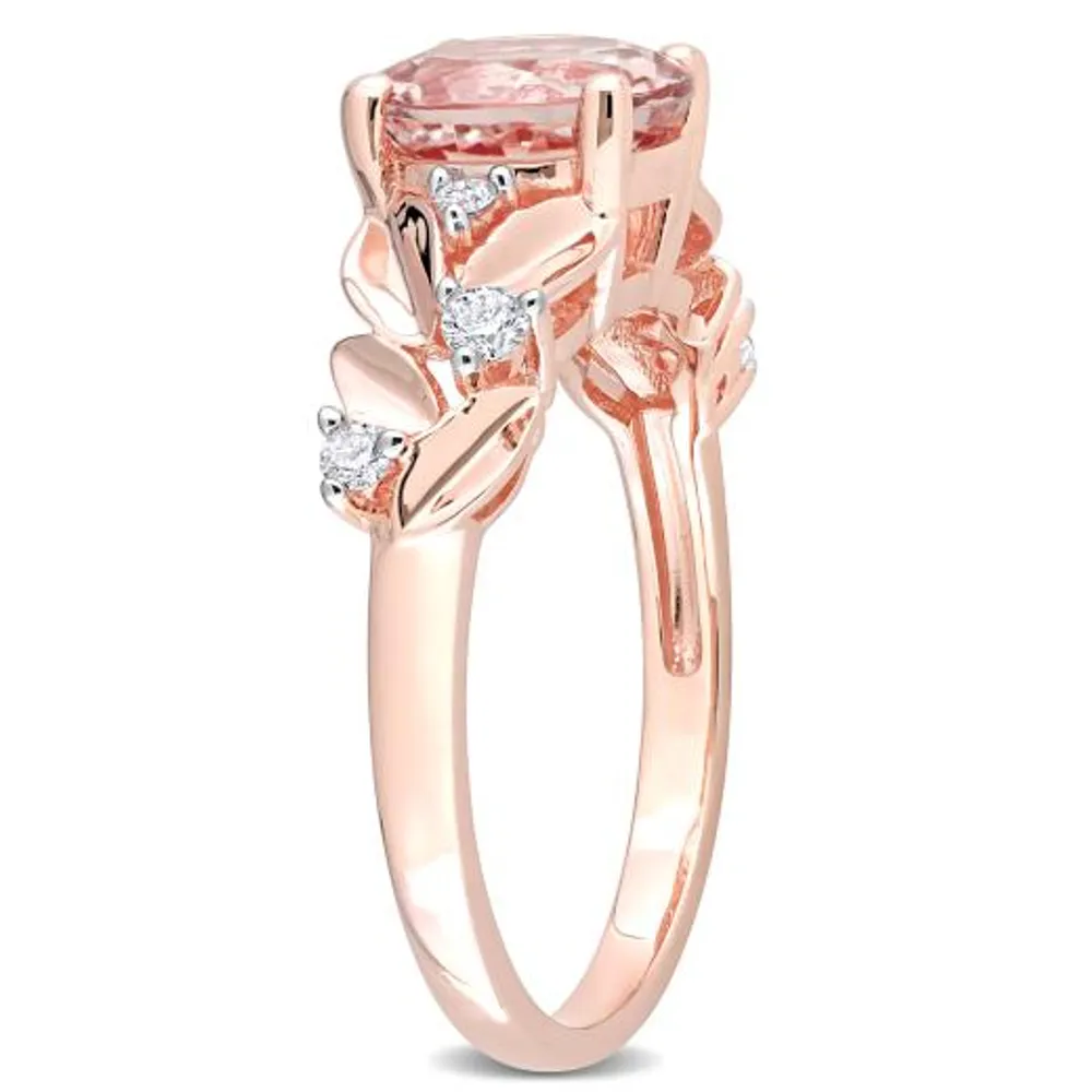 Julianna B 10K Rose Gold Morganite & Diamond Ring