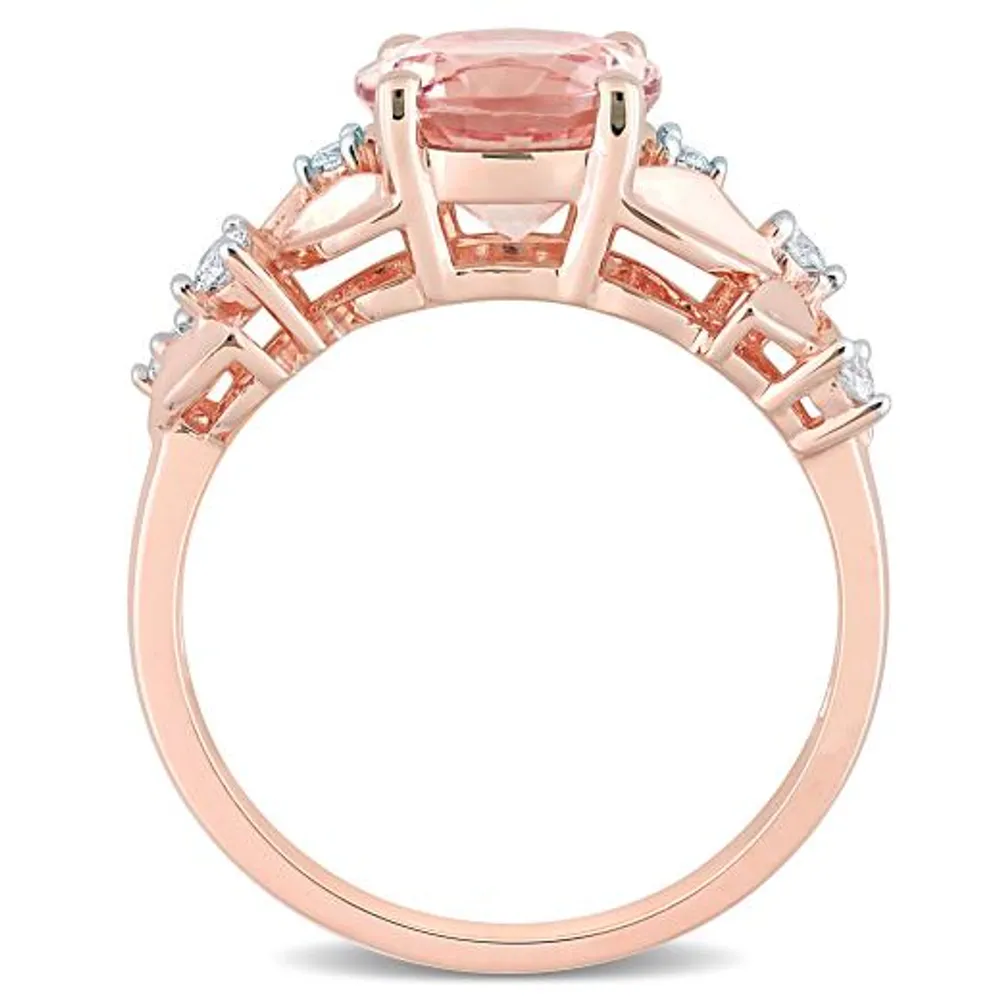 Julianna B 10K Rose Gold Morganite & Diamond Ring