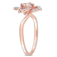 Julianna B Sterling Silver Morganite & White Topaz Ring