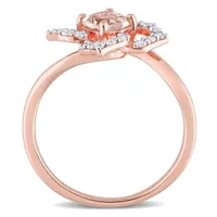 Julianna B Sterling Silver Morganite & White Topaz Ring