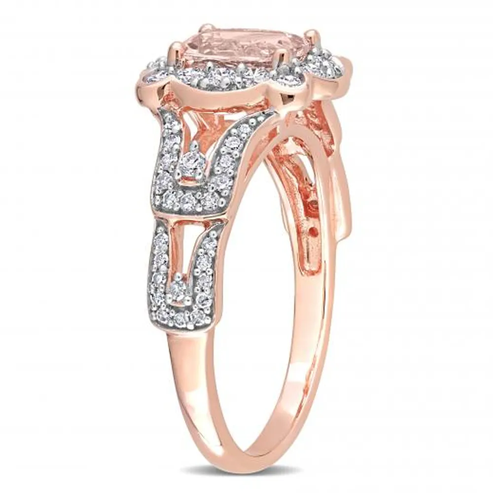 Julianna B 10K Rose Gold Morganite & Diamond Ring