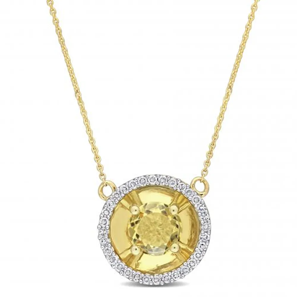 Julianna B 10K Yellow Gold Citrine & Diamond Fashion Pendant