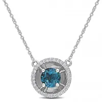 Julianna B 10K White Gold London Blue Topaz & Diamond Fashion Pendant