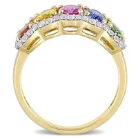 Julianna B 14K Yellow Gold Multi Colour Sapphire Ring