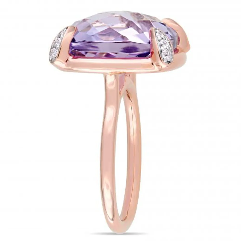 Julianna B 14K Rose Gold Rose De France & White Sapphire Fashion Ring