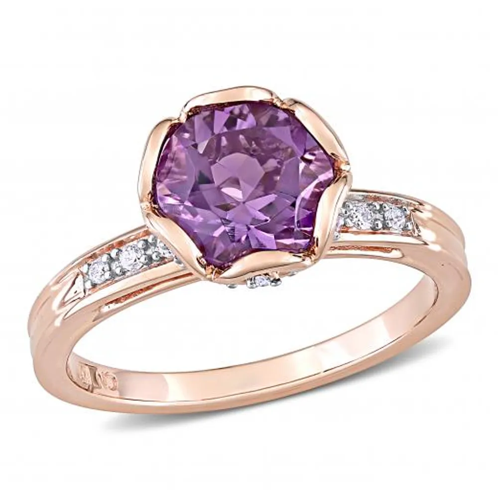 Julianna B 14K Rose Gold Amethyst & Diamond Fashion Ring