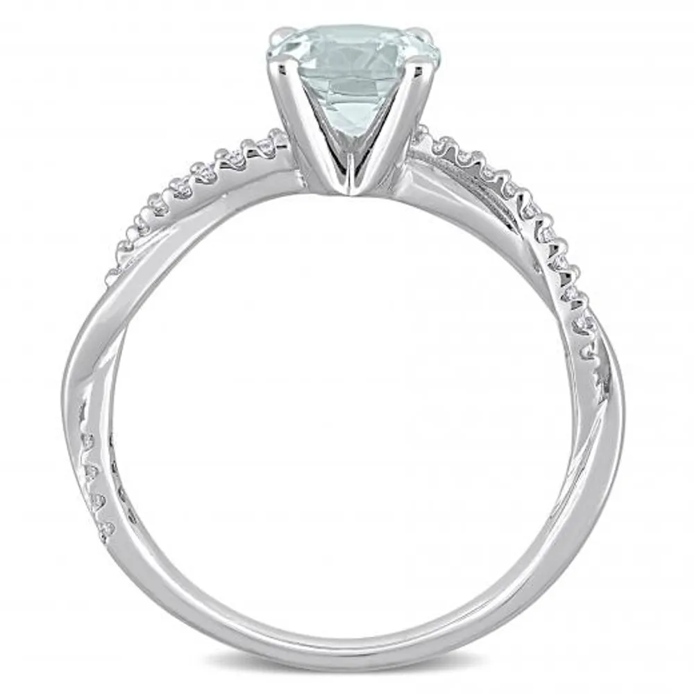 Julianna B 14K White Gold Aquamarine & Diamond Fashion Ring