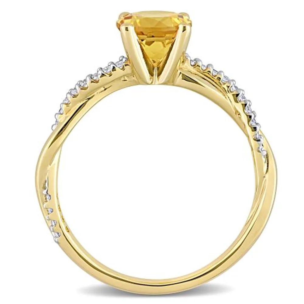 Julianna B 14K Yellow Gold Citrine & Diamond Fashion Ring