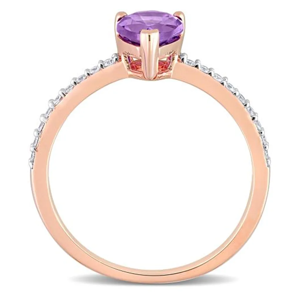 Julianna B 14K Rose Gold Amethyst & Diamond Fashion Ring