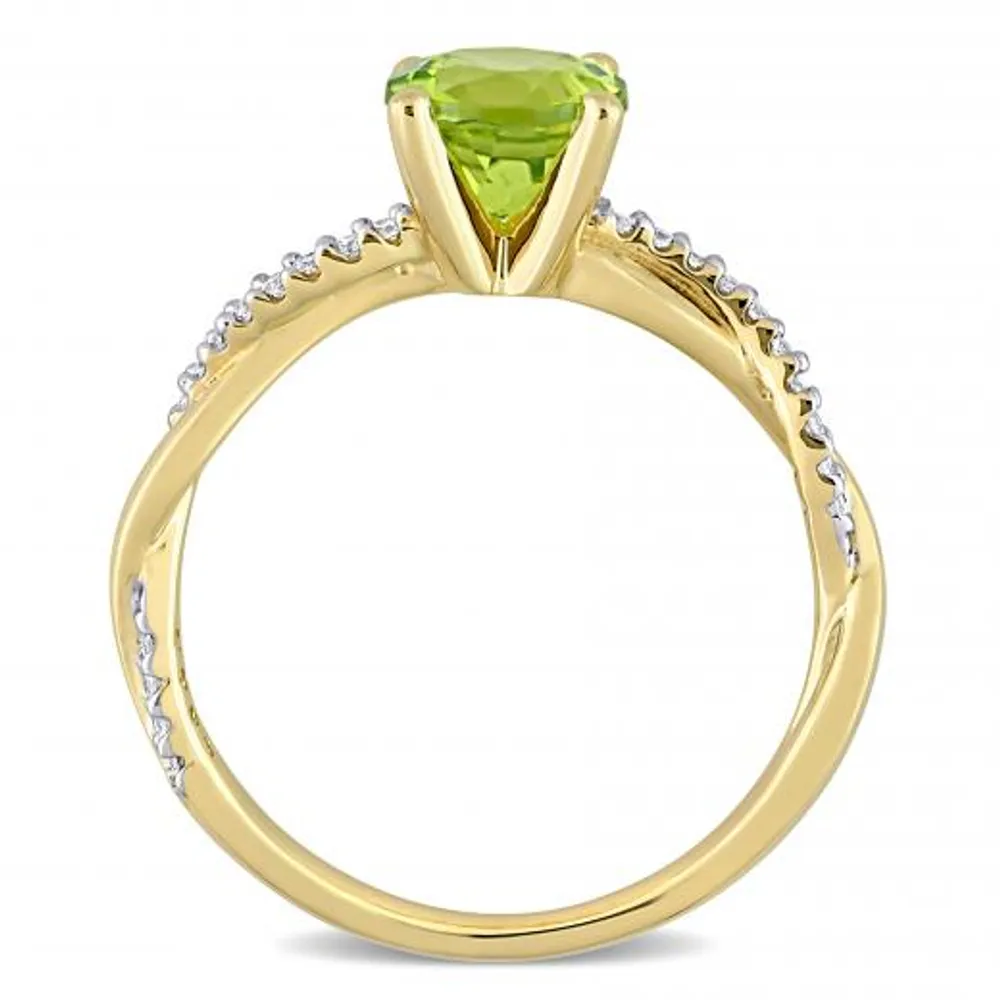 Julianna B 14K Yellow Gold Peridot & Diamond Fashion Ring