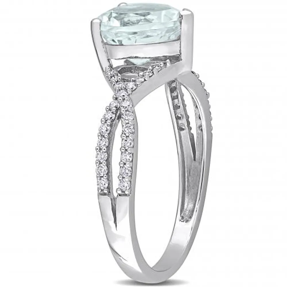 Julianna B 14K White Gold Aquamarine & Diamond Fashion Ring