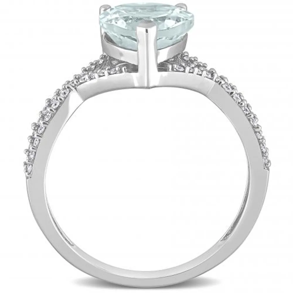 Julianna B 14K White Gold Aquamarine & Diamond Fashion Ring