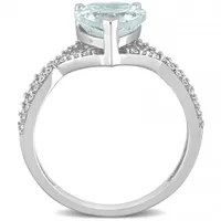 Julianna B 14K White Gold Aquamarine & Diamond Fashion Ring