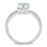 Julianna B 14K White Gold Aquamarine & Diamond Fashion Ring