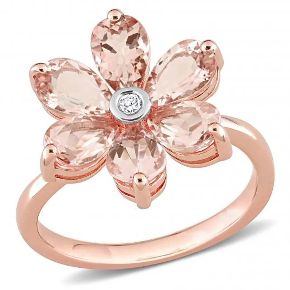 Julianna B 10K Rose Gold Morganite & Diamond Ring