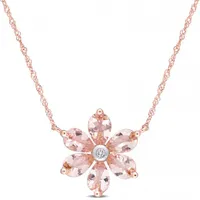 Julianna B 10K Rose Gold Morganite & Diamond Pendant