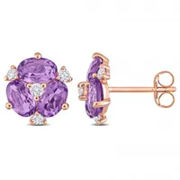 Julianna B 14K Rose Gold Amethyst & Diamond Earrings