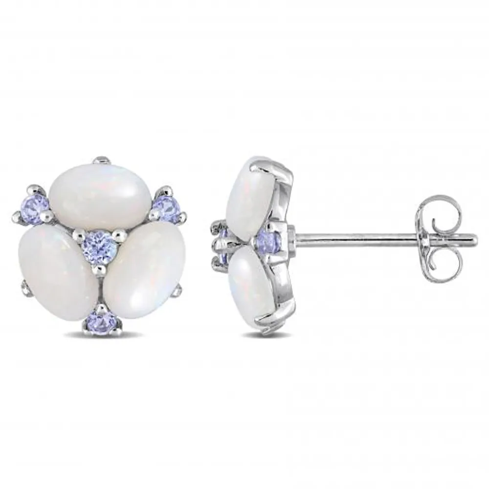 Julianna B 14K White Gold Opal & Tanzanite Earrings