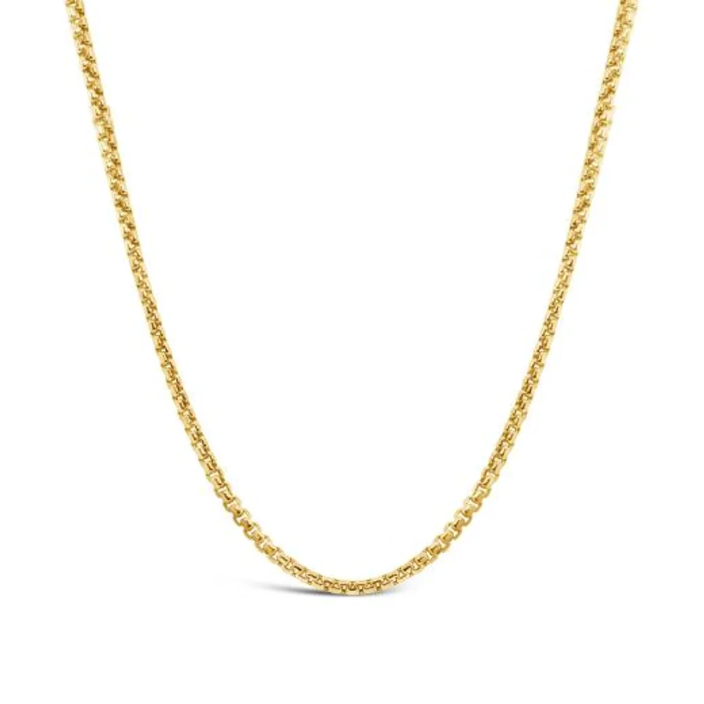 10K Yellow Gold 18" 1.35mm Round Box Chain