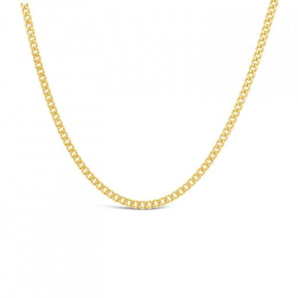 10K Yellow Gold 20" 1.5mm Diamond Cut Curb Chain