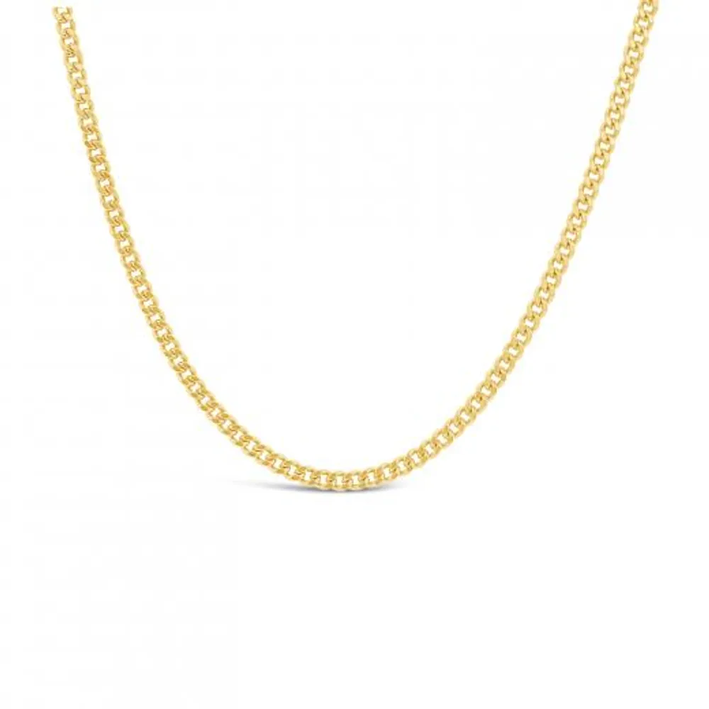 10K Yellow Gold 18" 1.5mm Diamond Cut Curb Chain