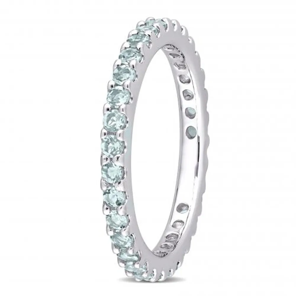 Julianna B 10K White Gold Aquamarine Eternity Ring