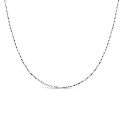 10K White Gold 16" 0.9mm Box Chain