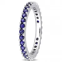 Julianna B 10K White Gold Created Blue Sapphire Eternity Ring