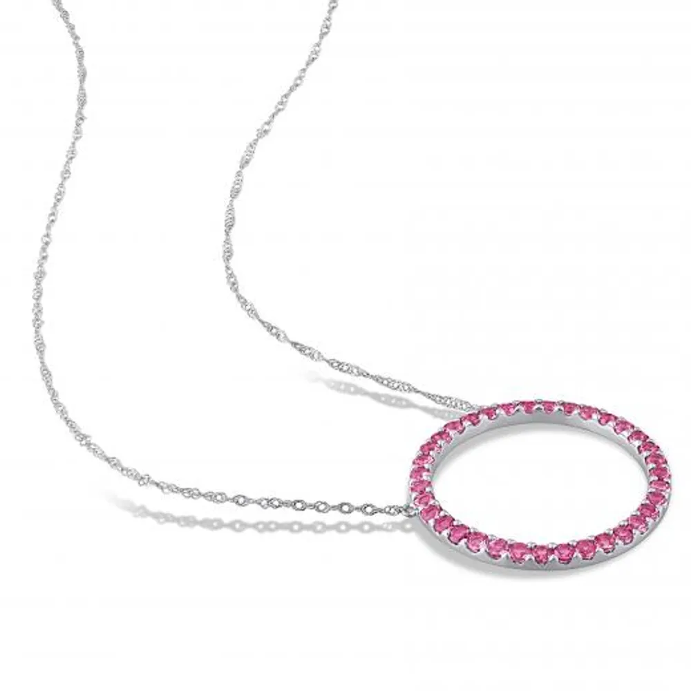 Julianna B 10K White Gold Pink Tourmaline Fashion Pendant