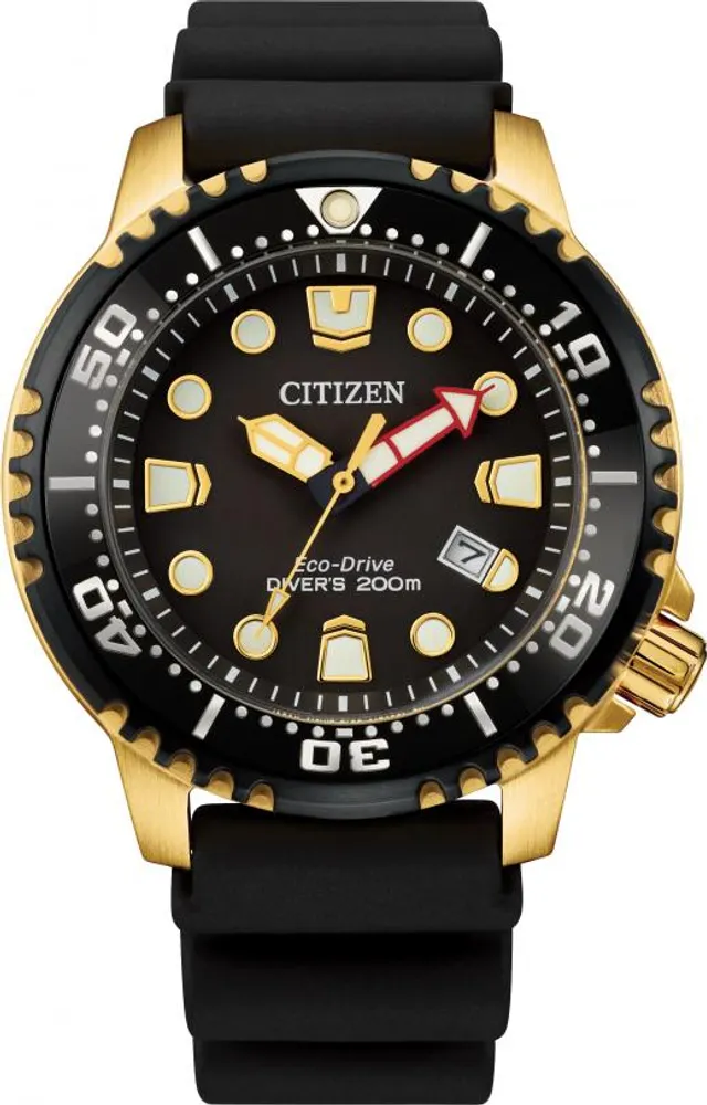 Citizen Men's Promaster Diver Gold-Tone with Black Polyurethane Eco-Drive Watch