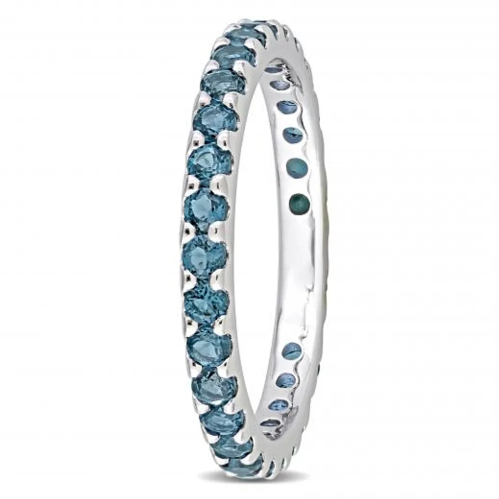 Julianna B 10K White Gold London Blue Topaz Eternity Ring