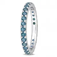 Julianna B 10K White Gold London Blue Topaz Eternity Ring