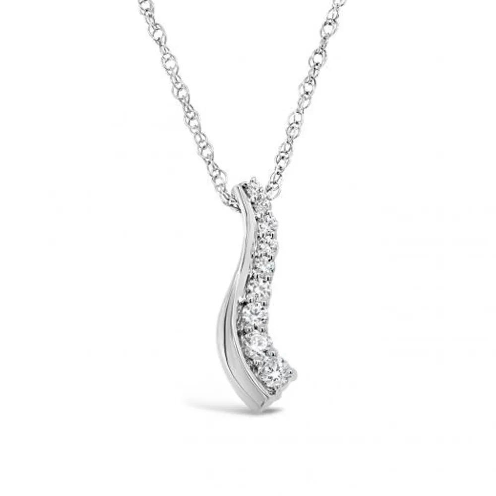 Sterling Silver 0.15CTW Diamond Journey Pendant