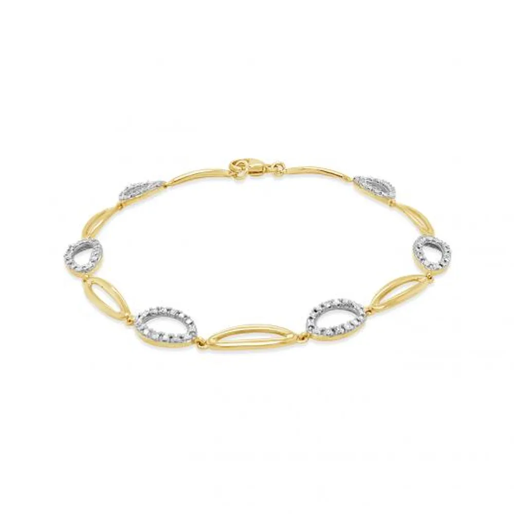 10K Yellow Gold 0.25CTW Diamond Link Bracelet